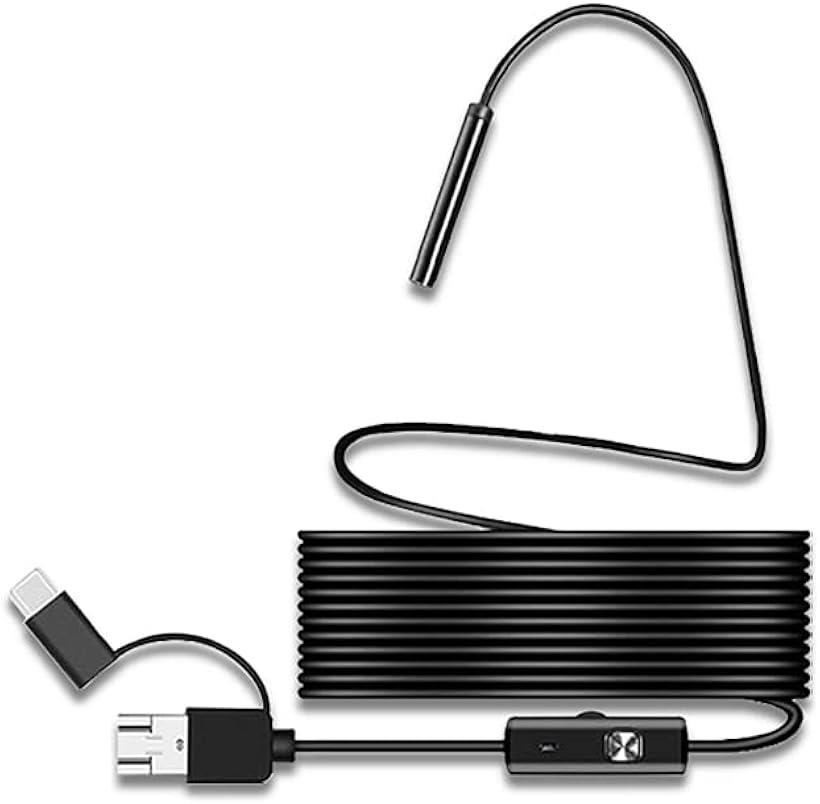 5.5mm 2M 工業内視鏡 カメラ ファイバースコープ HDデジタル内視鏡 デュアルレンズ ボアスコープ ケーブルカメラ 1080P スネーク工業内視鏡 6つの調整可能なLED 排水口/下水道/エアコン/車 設備の点検など 収納バッグ付