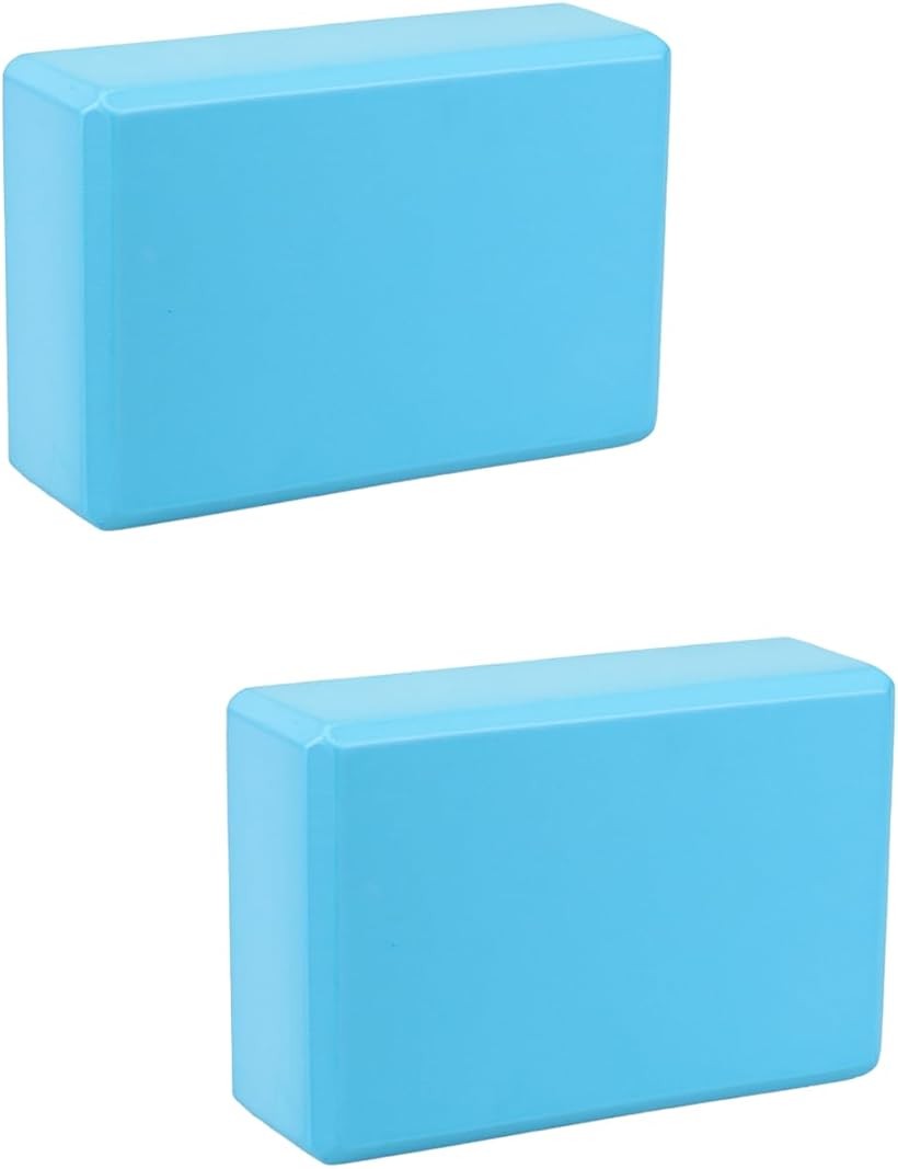 ヨガ ブロック 2個セット 23x15x7.6cm 体幹 ストレッチ ピラティス フィットネス 水色 120g (水色, 120g)