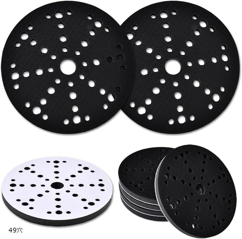 5枚セット 6インチ サンディングパッド ソフトスポンジタイプ ランダムオービタルサンダー用 木材作業..