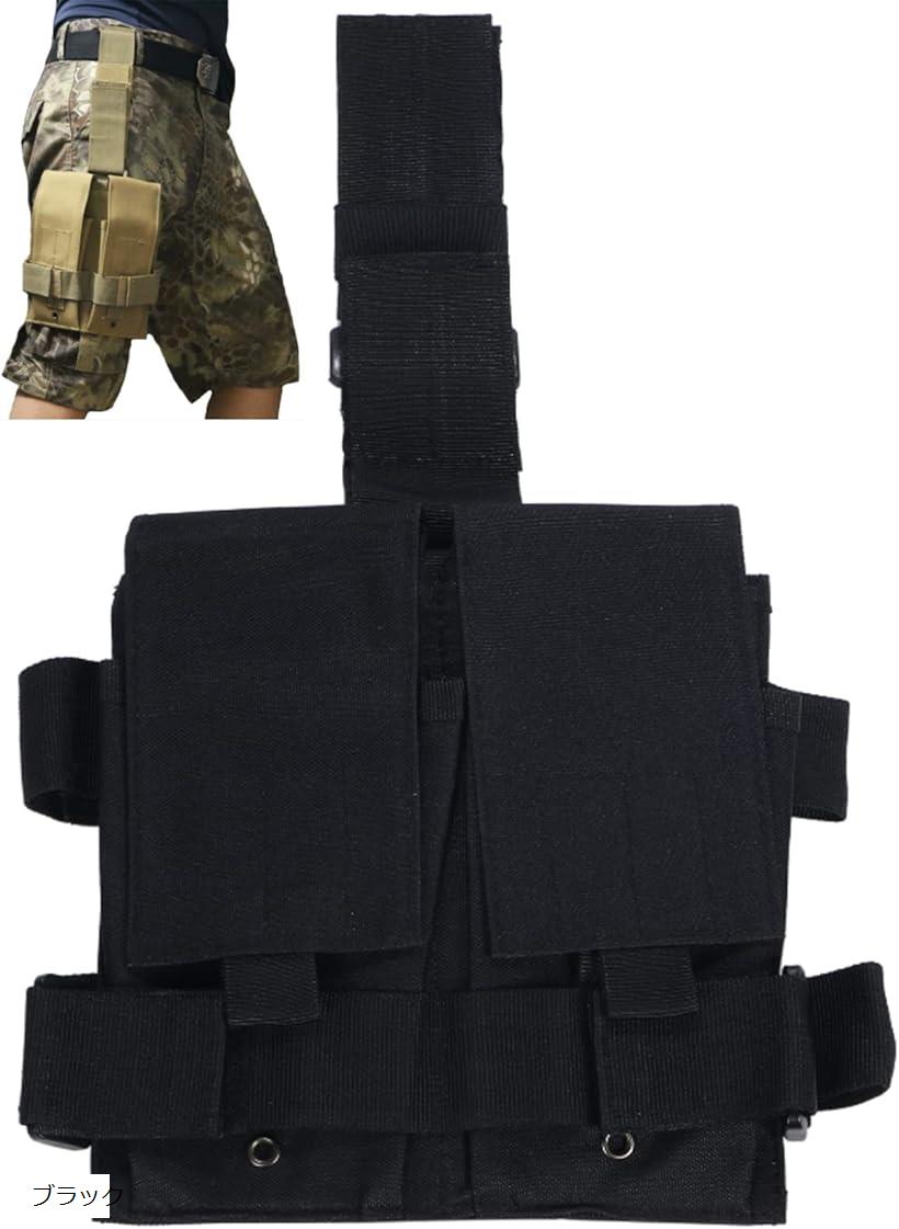 【楽天ランキング1位入賞】レッグホルスター 両足対応 molle モール対応 サバゲー サバイバルゲーム ホルスターバッグ レッグポーチ ハンドガン ナイロン素材 ベルト調整可能 黒 緑 カーキ ブラック