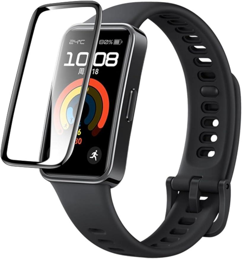 樂天商城 - 3枚セット Huawei Band 9 / 8 用 保護フィルム 炭素繊維 PET複合材 3D曲面カバー 高透過率 衝撃吸収 指紋防止 自己吸着 スマートウォッチ対応 簡単取付 気泡ゼロ