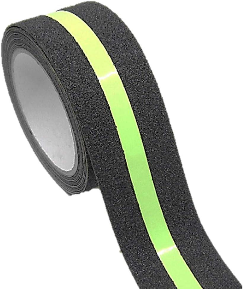 Rakuten - 蛍光 蓄光 滑り止めテープ 幅50mm 長さ5m 屋外 屋内 階段 床 転倒防止 ノンスリップ 光る