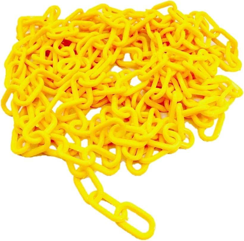 プラスチック ポール チェーン 5m 6mm 黄色 厚手 軽量 カット可 延長可能 カラープラポール 防犯 区画整備用品(3.0)