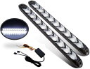 LED シーケンシャル 流れる ウインカー 9連 /12連 デイライト 12V 車 用 防水 2本セット 汎用 ホワイト・アンバー