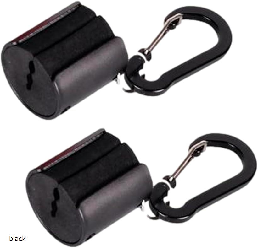 ロッドホルダー ロッドクリップ ロッドキーパー カラビナ付き 釣り 竿受け 落下防止 固定 2個セット black