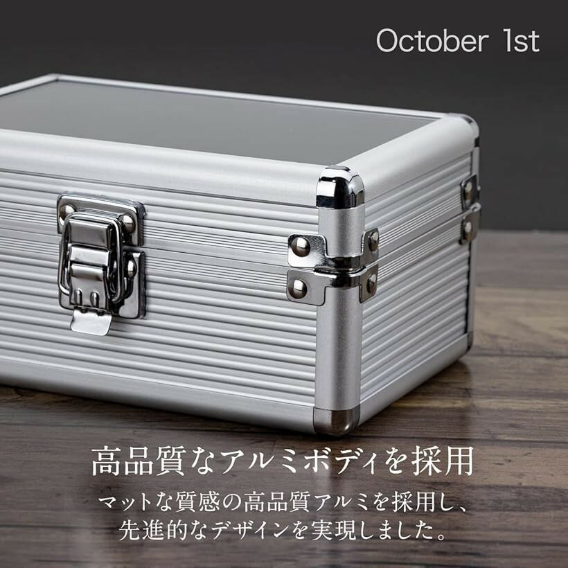 腕時計 ケース 3本 収納 アルミ ボックス メンズ 持ち運び 保管 インテリア用 Watch Box 耐衝撃 シルバー