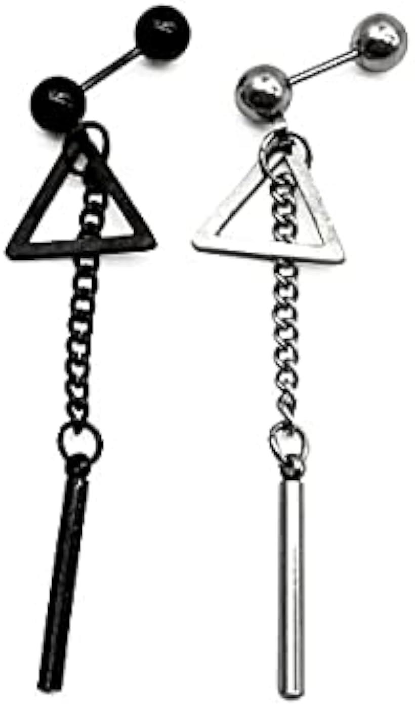 stray kids ピアス ブラック＆シルバー 2つ入り 韓国ファッション お洒落デザイン 人気アクセサリー