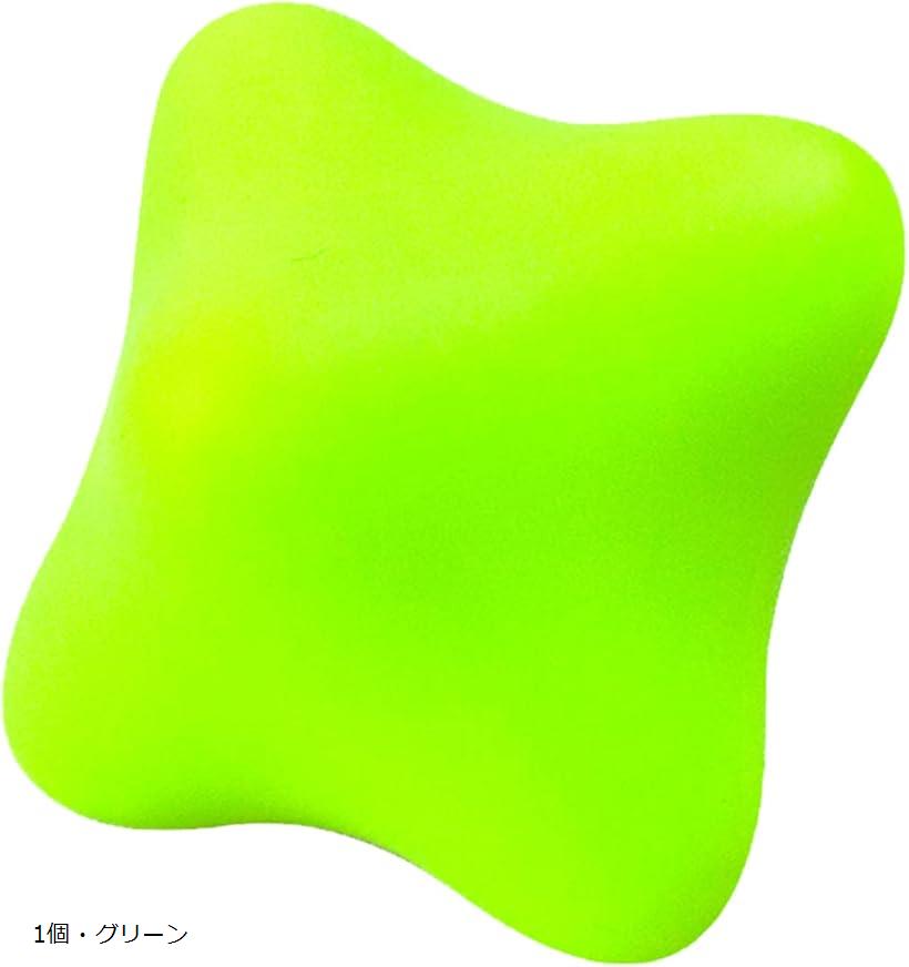 マッサージボール 六角 シリコン ツボ押し グッズ セット エクササイズ 1個・グリーン