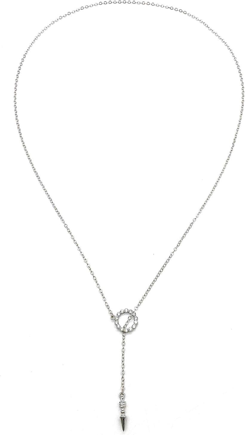 Rakuten - ネックレス スパイクチェーン ジルコニア付き おしゃれ アクセサリー