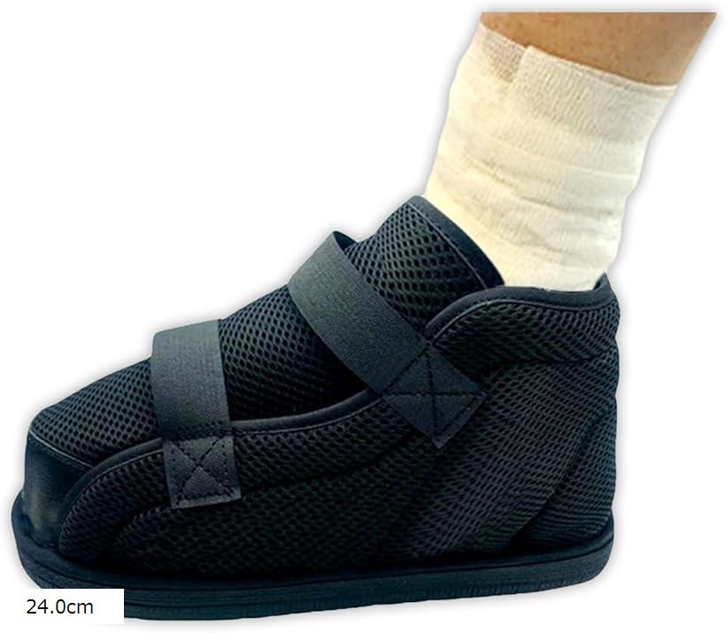 ギプスシューズ 術後シューズ 介護 ケガ用 靴 左右兼用 片足1足 調節可能 爪先有り リハビリ 介 ...