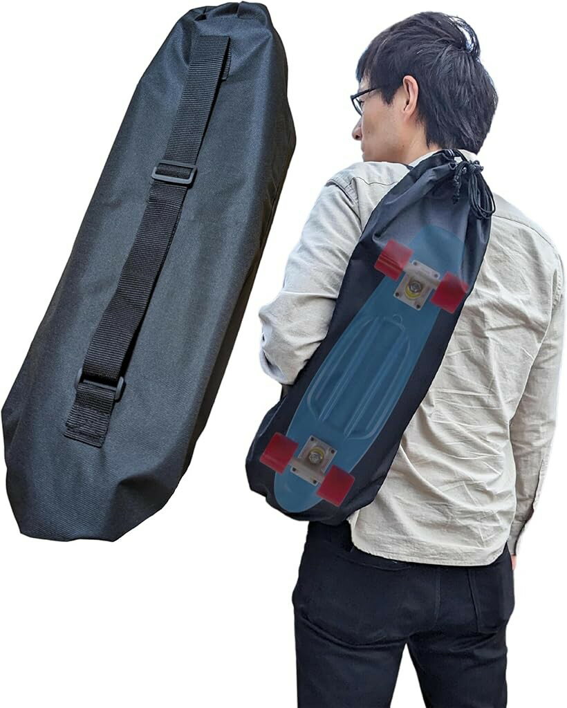 Rakuten - WalnutSkate スケボー ケース シンプル 厚手 600D クルーザー/サーフスケート/スケートボードバッグ 細長い キャンプ用品 ヨガマット ウクレレ 三脚 工具 掃除機 Bag ((S)ショルダーバッグ 68cmx28cm)