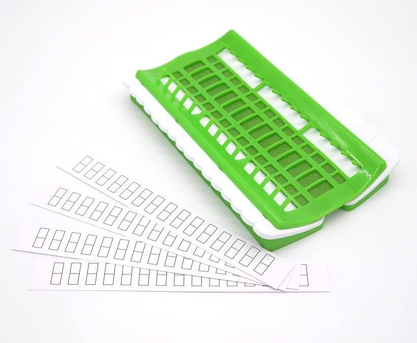 刺繍 フロス糸オーガナイザー 30ポジション ミシン針 クロスステッチ プロジェクト専用ツール グリーン