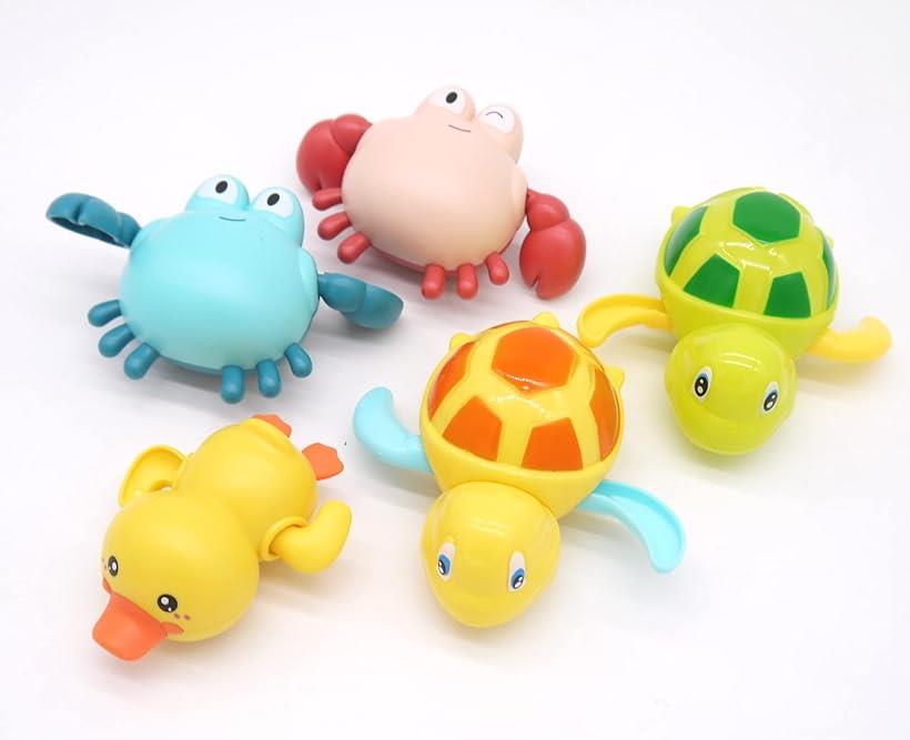 Other - お風呂 おもちゃ お風呂遊び 子供おもちゃ カメ カニ あひる 水遊び 5点セット
