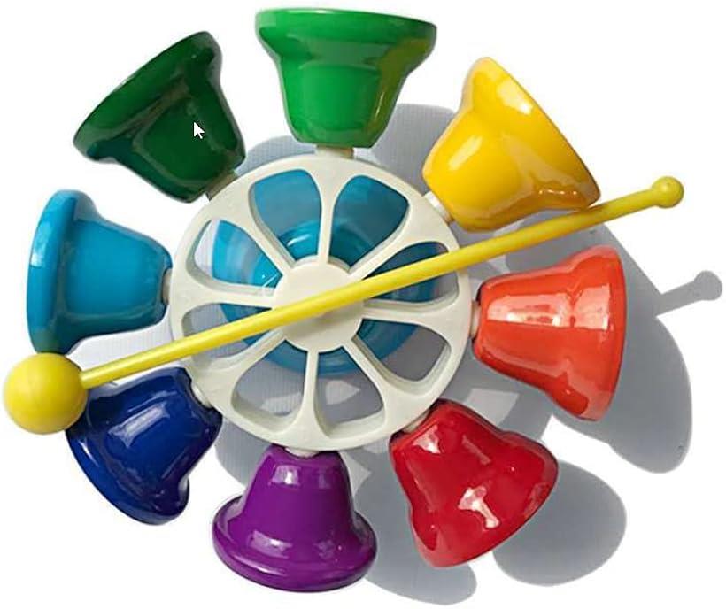 ミュージックベル 8音色 打楽器 子供用 マレット おもちゃ ハンドベル カラフル