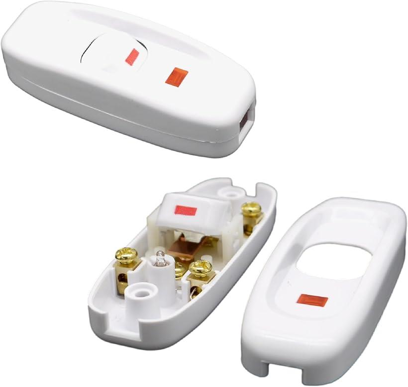 中間スイッチ インライン ランプ付き ON/OFF 照明器具 換気扇 手元スイッチ 増設用 シーソー式 AC 250V..