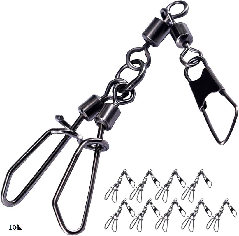 タコエギスナップ タコ釣り 蛸釣り仕掛け 40kg ダブル仕様 サルカン スイベル タコ釣り仕掛け 10個セット 10個