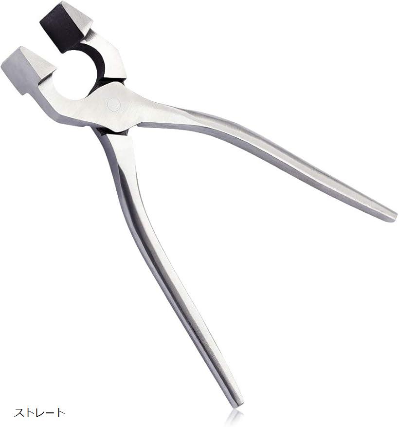 ペンチ 口金押え レザークラフト 工具 ツール 本革 バッグ がま口 仕立て 道具 プロ 全長198mm ストレート