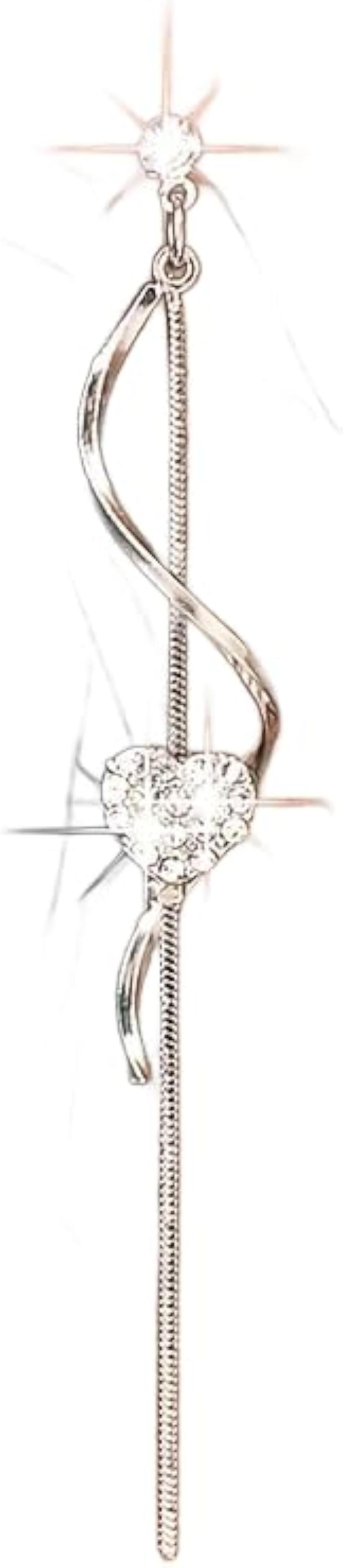 揺れる ピアス ロング 上品 シルバー ハート 愛 女性 レディース 人気 ブランド 金属アレルギー対応 クリスタル ジルコニア Sparkling Stud Earrings -