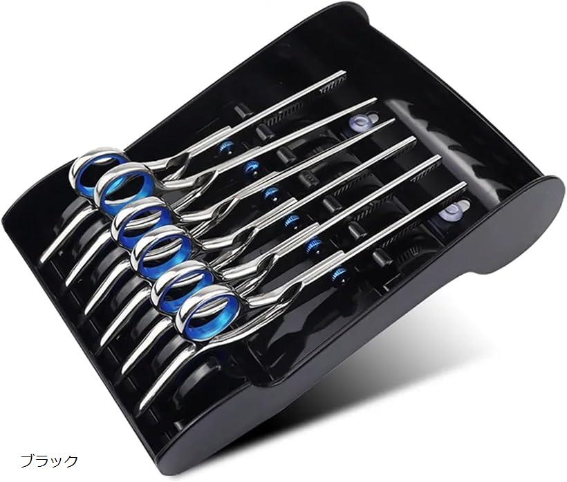 シザートレー 置き型 シザーケース 美容師 ハサミ プラスチック シルバー ゴールド ブラック