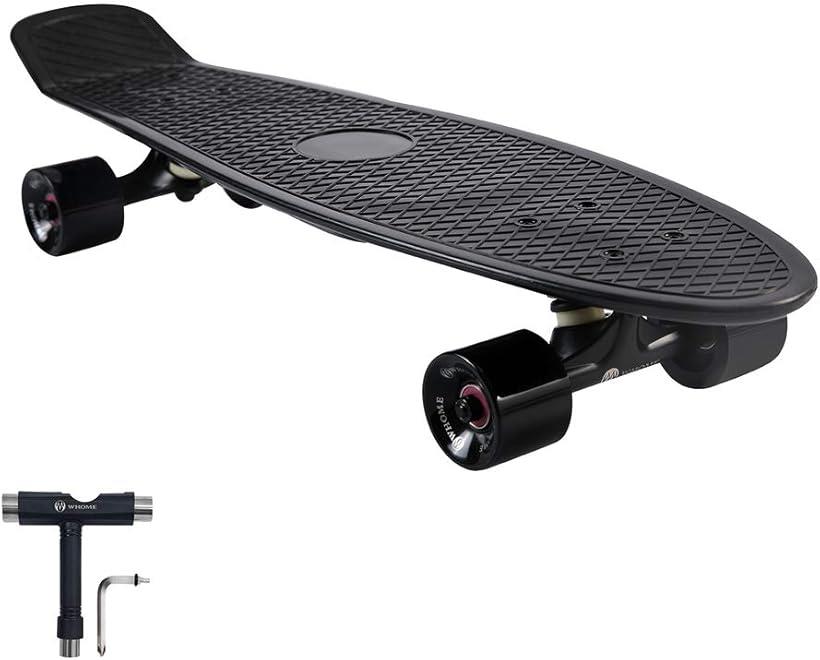 プロ スケートボード 27インチ クルーザー スケボー 大人 子供用 初心者用 Tツール付き ブラック