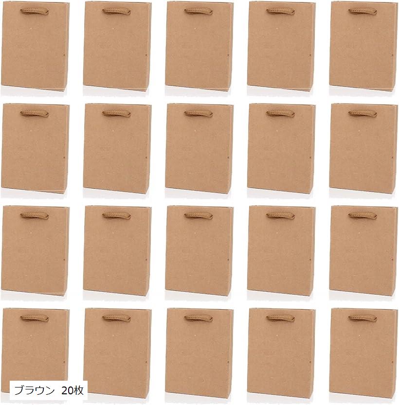 【楽天ランキング1位入賞】紙袋 20枚セット 手提げ クラフト ショッピングバッグ 無地 ひも 手提げ袋 ギフトバッグ ブラウン 20枚