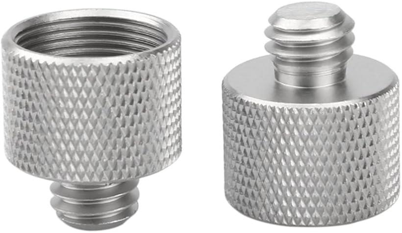 カメラマイク変換ネジ 3/8 なみめ-5/8 ほそめ 3/8オスから5/8メスへ変換 耐久性 銅ニッケルメッキ製 変..