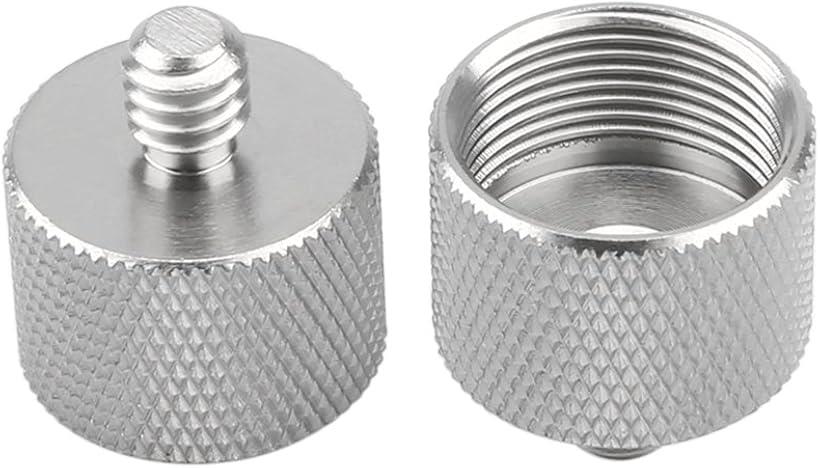 カメラマイク変換ネジ 1/4-5/8 1/4オスから5/8メスへ変換 耐久性 銅ニッケルメッキ製 変換スクリュー ..