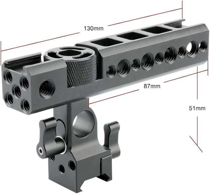 トップハンドル チーズハンドル コールドシュー付き 15mmロッドクランプ付き 汎用 ハンドルキット 撮影ハンドルグリップ カメラハンドル DSLRカメラケージに適用 ―122