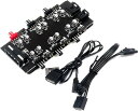LEDパーツ用 ARGB 5v 3pin 4pin 6ポート ファンハブ コントローラー マザーボード制御対応 ファン回転速度制御対応(2)