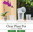 植木鉢 透明 プラスチック製 スリット 受け皿セット 5個組 根が見える オーキッドポット 通気性 排水性 観葉植物 胡蝶蘭