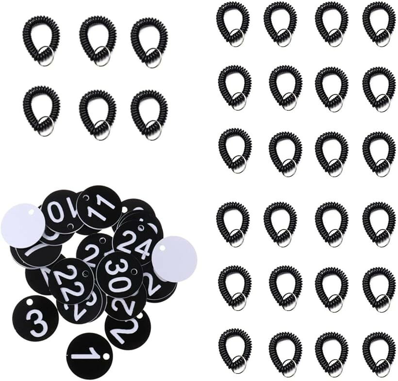 ドア番号タグ 番号札 番号ナンバー1から30 直径35mm 防水 耐高温 クローク ロッカー