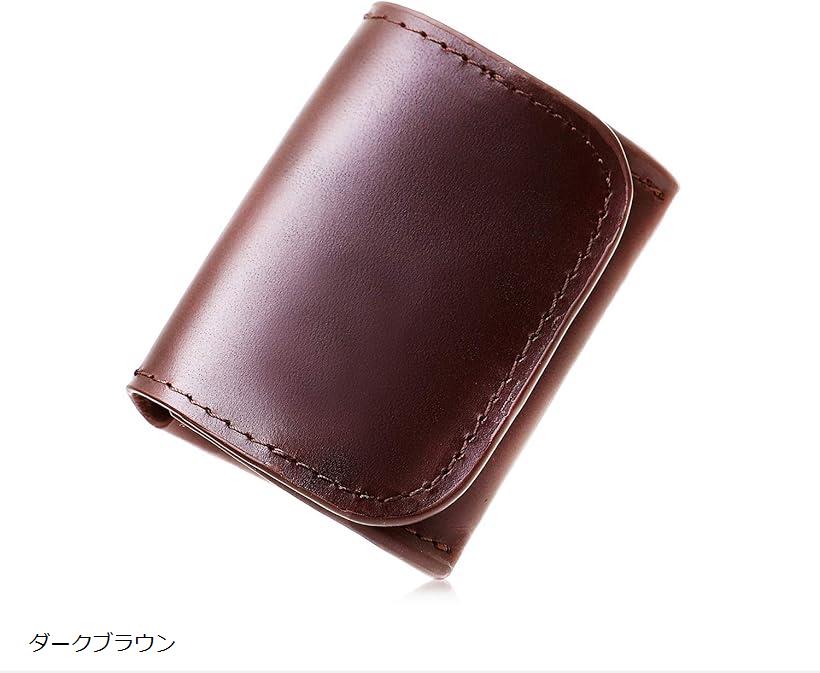 極小 小銭入れ ビジネスマンの小さな本革 コインケース コンパクト メンズ ダークブラウン
