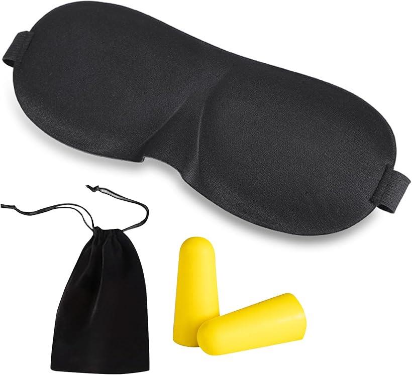 安眠 アイマスク 睡眠用 遮光 立体型 避難時 災害グッズ 昼寝 旅行 目隠し 耳栓 収納袋付きのサムネイル