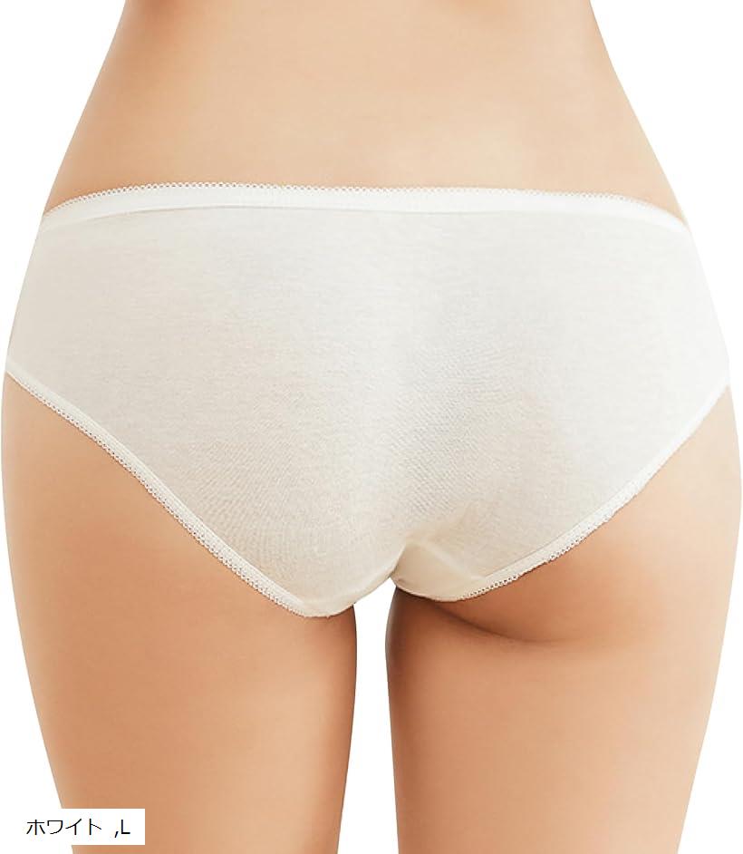 使い捨てパンツ レディース 綿 5枚セット ショーツ 女性用 旅行 入院 災害グッズ M XL 2XL ホワイト L