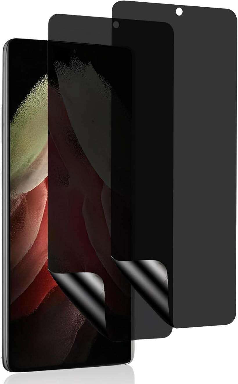 Rakuten - 2枚セットGalaxy S21 Ultra 用 覗き見防止フィルム 指紋認証対応 柔らかいTPU素材 自動修復 ギャラクシーS21 SCG11 SC-52B 3D曲面保護ガラスフィルムインストールツール付き貼り付け簡単 (COL-301)
