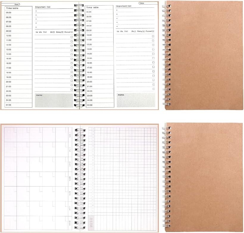 B6 ノート ToDo リスト メモ スケジュール 表紙無地 デイリー ＆ マンスリーの各 1冊