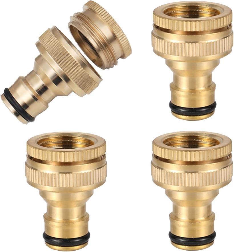 蛇口 接続 ネジ 金具 1／2 3／4 インチ散水栓 ニップル ホース コネクタ 4個セット