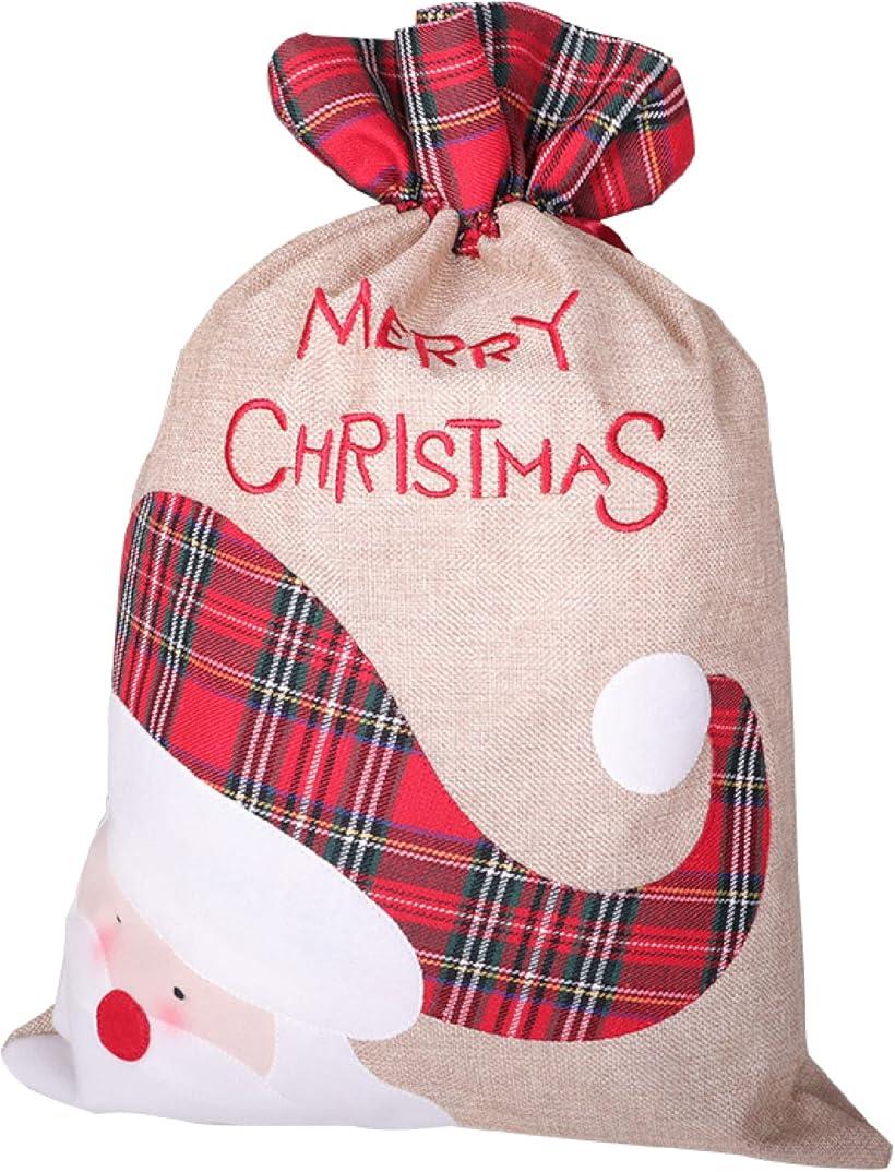 クリスマスプレゼント 袋 麻袋 大きいサイズ トナカイ柄 サンタクロース柄