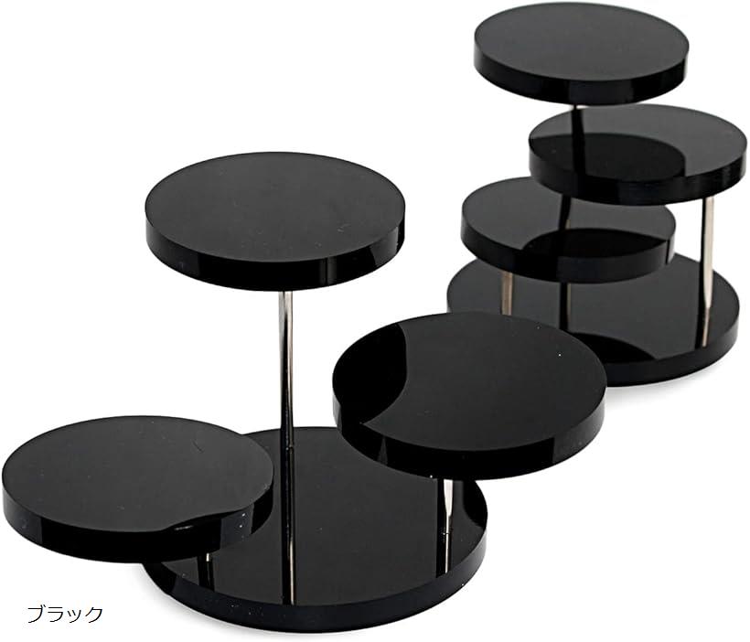 アクセサリースタンド ピアススタンド ジュエリースタンド ディスプレイ アクリル製 3段 2個セット ブラック
