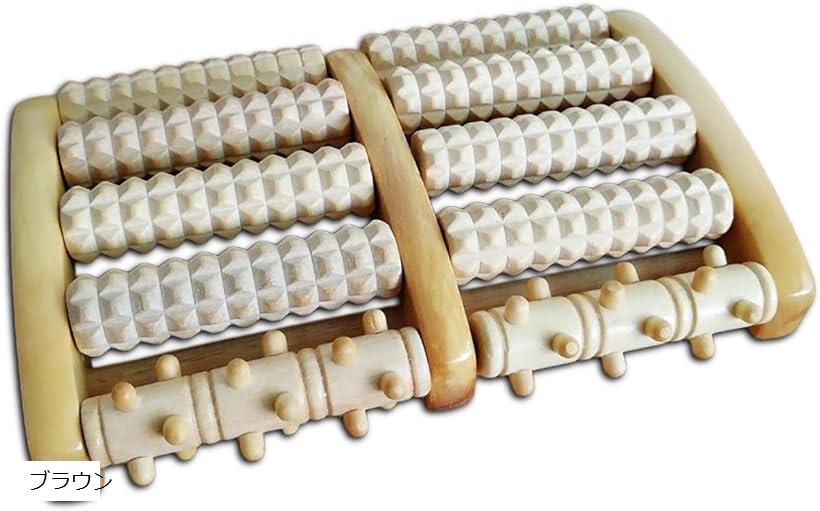 足裏マッサージ 足ツボ マッサージローラー 足つぼ あしつぼマット ブラウン