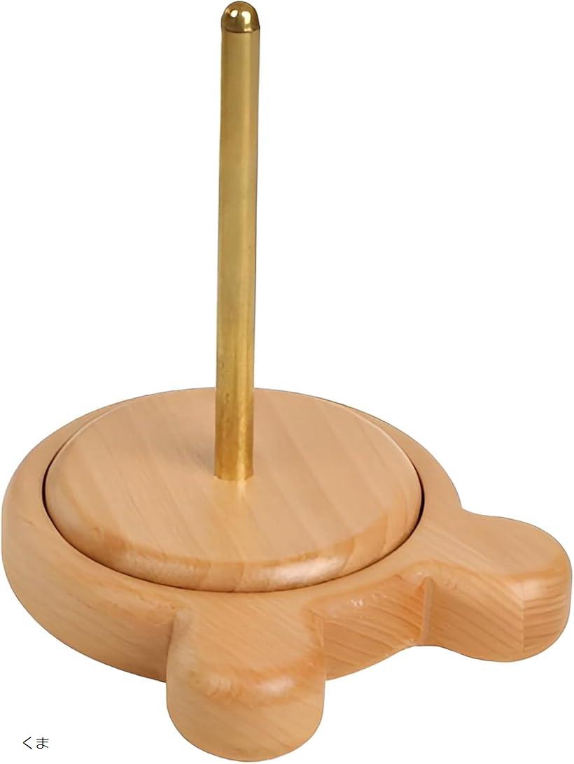 木製 ヤーンホルダー 回転糸ラック 編み物 かぎ針編み 糸ホルダー 毛糸スタンド くま