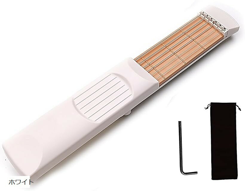 ポケットギター アコースティック 6フレット 練習 サイレント コードトレーナー 6弦 ブラック オールブラック ホワイト