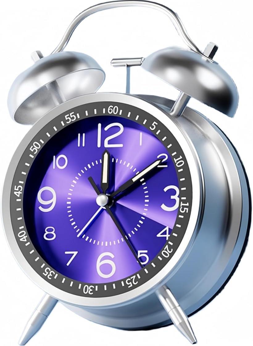 目覚まし時計 ダブルベル 大音量 可愛い 静音 置き時計 振動 シンプル オシャレ アナログ 絶対起きれる 爆音 卓上時計 おしゃれ 軽量