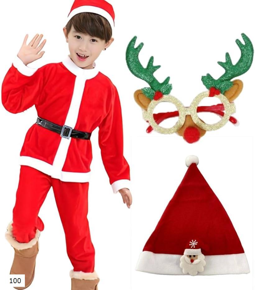 サンタ コスプレ 子供 トナカイ 眼鏡付き 男の子 女の子 クリスマス 衣装 仮装 100