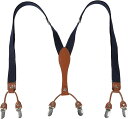 サスペンダー レザー&ゴムサスペンダー メンズ レディース Y型 2.5cm幅x最長110cm