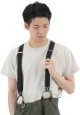 カジュアル サスペンダー ズボンつり 長さ調節可能 吊りバンド ボタン型 Y型 ボタン6個 メンズ レディース 3.5cm幅