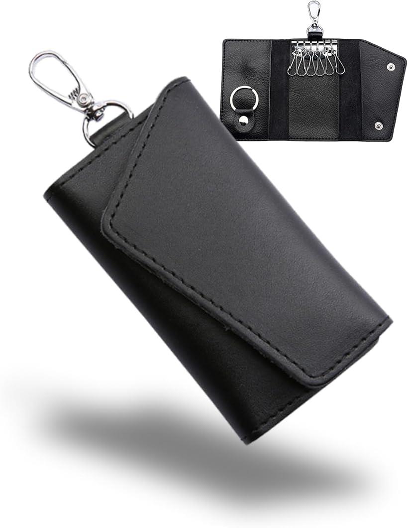 キーケース メンズ 本革 6連 カードキーケース 鍵ケース 車 スマートキー対応 大容量 ブラック