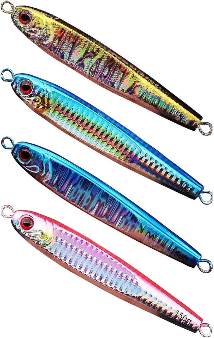 魚 釣り カラフル メタル ジグ g 4本 セット カラー ： ブルーピンク/ブルー/ピンク/イエロー