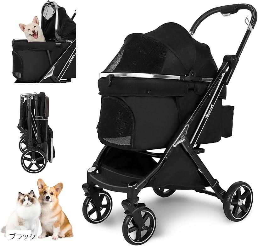 【楽天ランキング1位入賞】ペットカート 犬 バギー 4輪 犬用カート 中型犬 小型犬2匹 猫 飛び出 ...