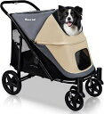 ペットカート 大型犬 用カート バギー 4輪 ワンタッチ折りたたみ式 軽量コンパクト 組み立て簡単 耐荷重55Kg